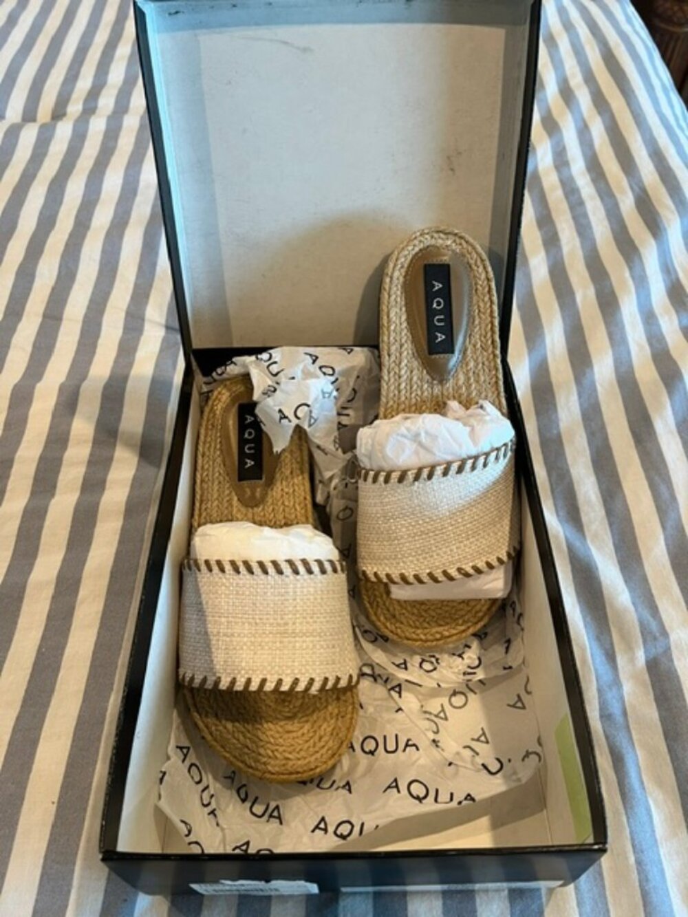 AQUA Casual Raffia Espadrilla Sandals